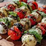 patriotic caprese skewers - featured image