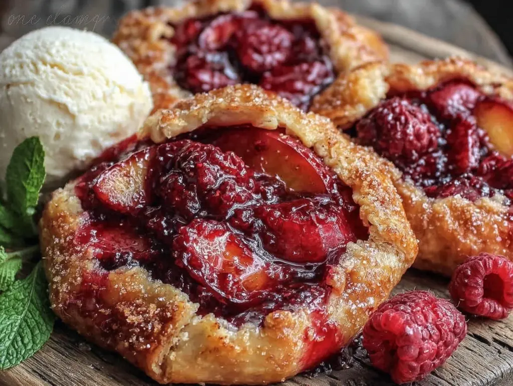 peach raspberry galette - featured image