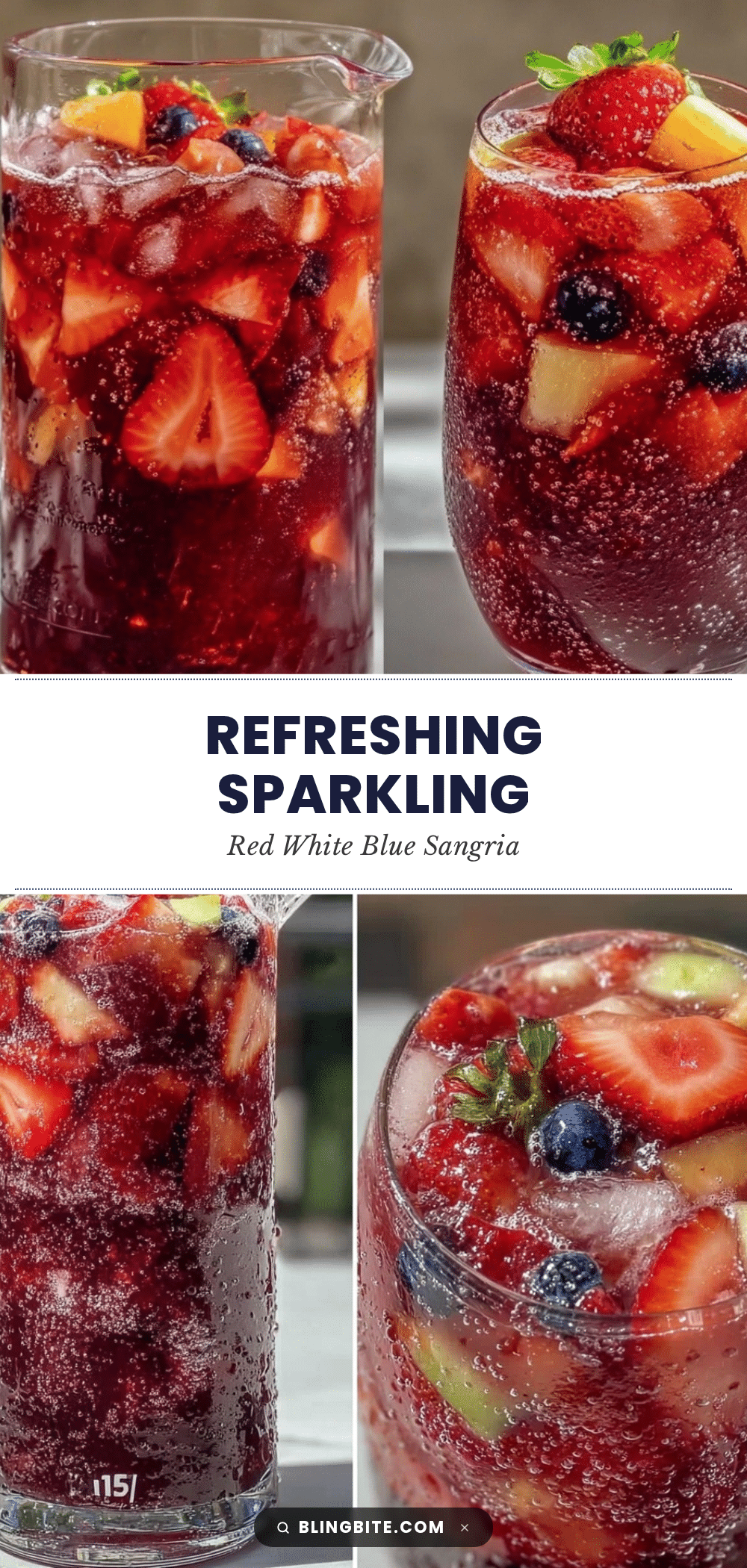 Refreshing Sparkling Red White Blue Sangria Pitcher recipe