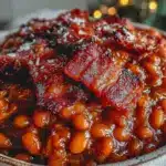 savory brown sugar baked beans - featured image