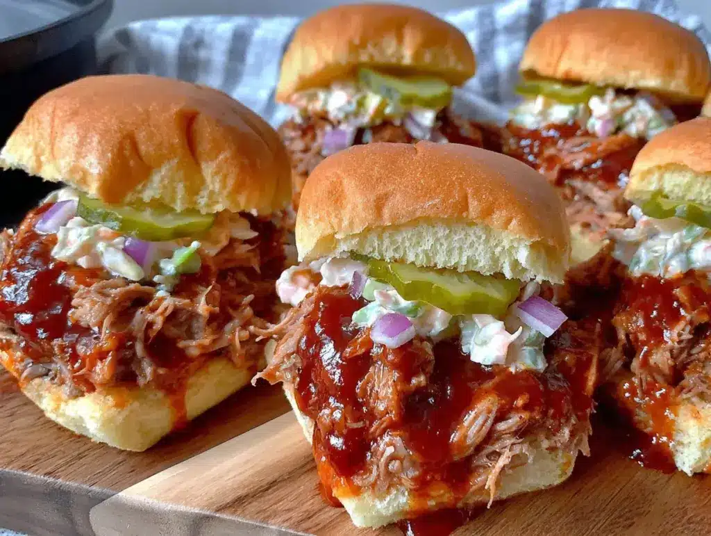 slow cooker BBQ pulled pork sliders - featured image