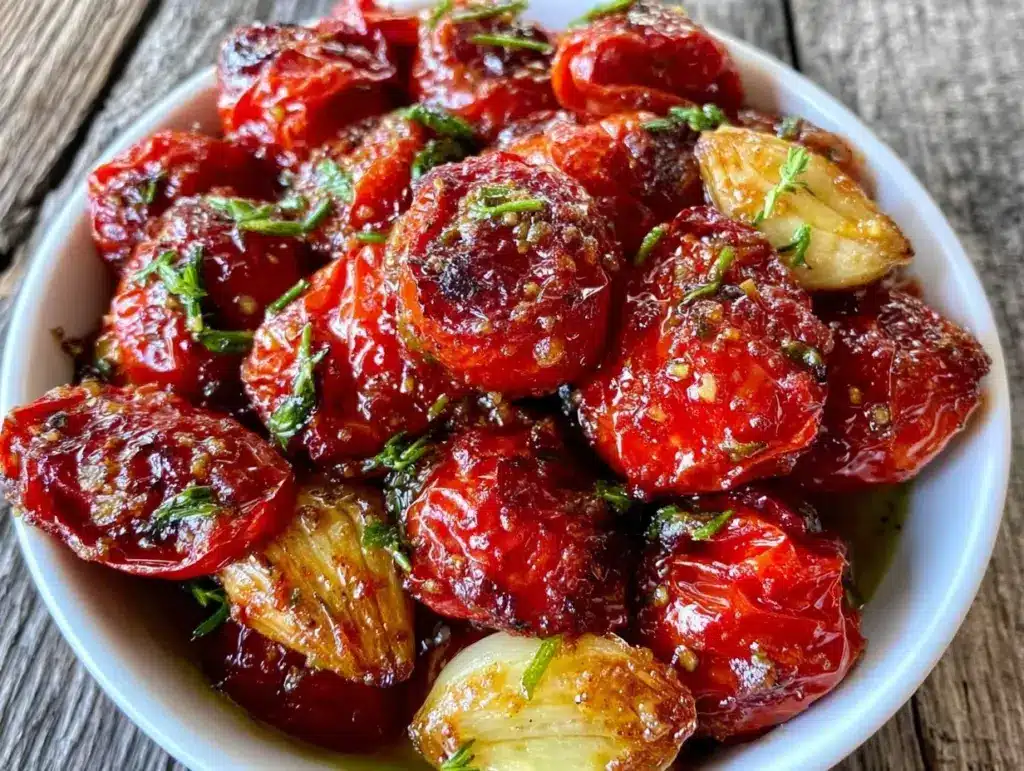 slow-roasted cherry tomatoes with garlic - featured image