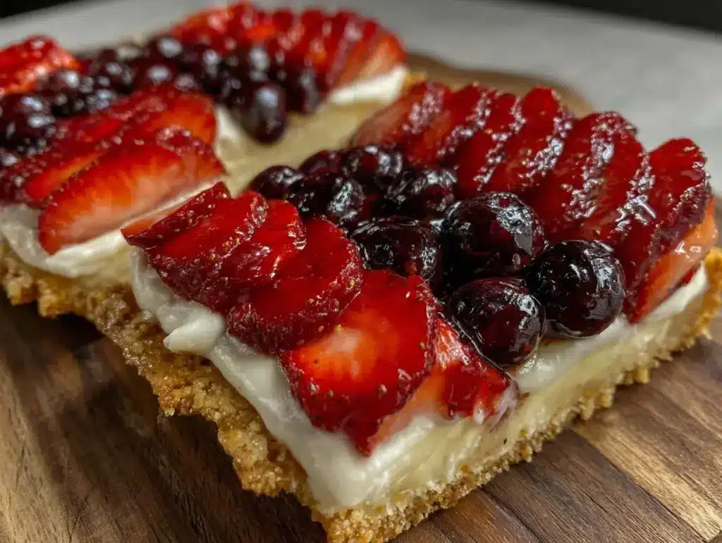 Strawberry Blueberry Flag Pizza - featured image