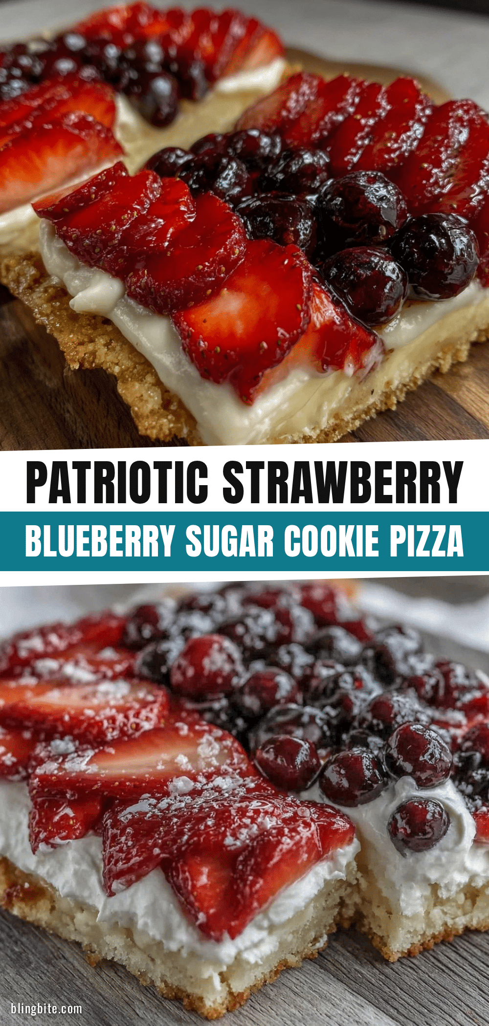 Strawberry Blueberry Flag Pizza recipe