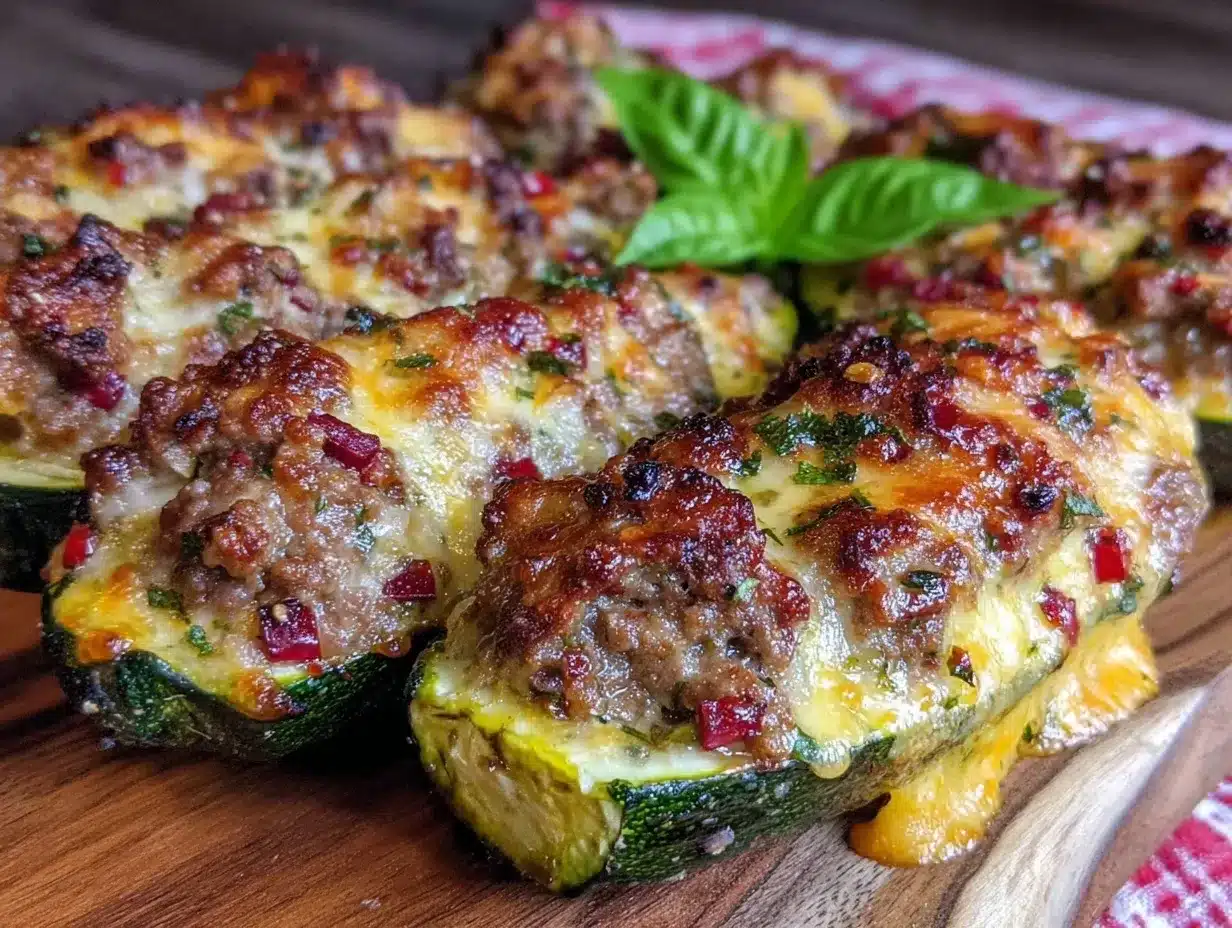 stuffed zucchini boats preparation steps