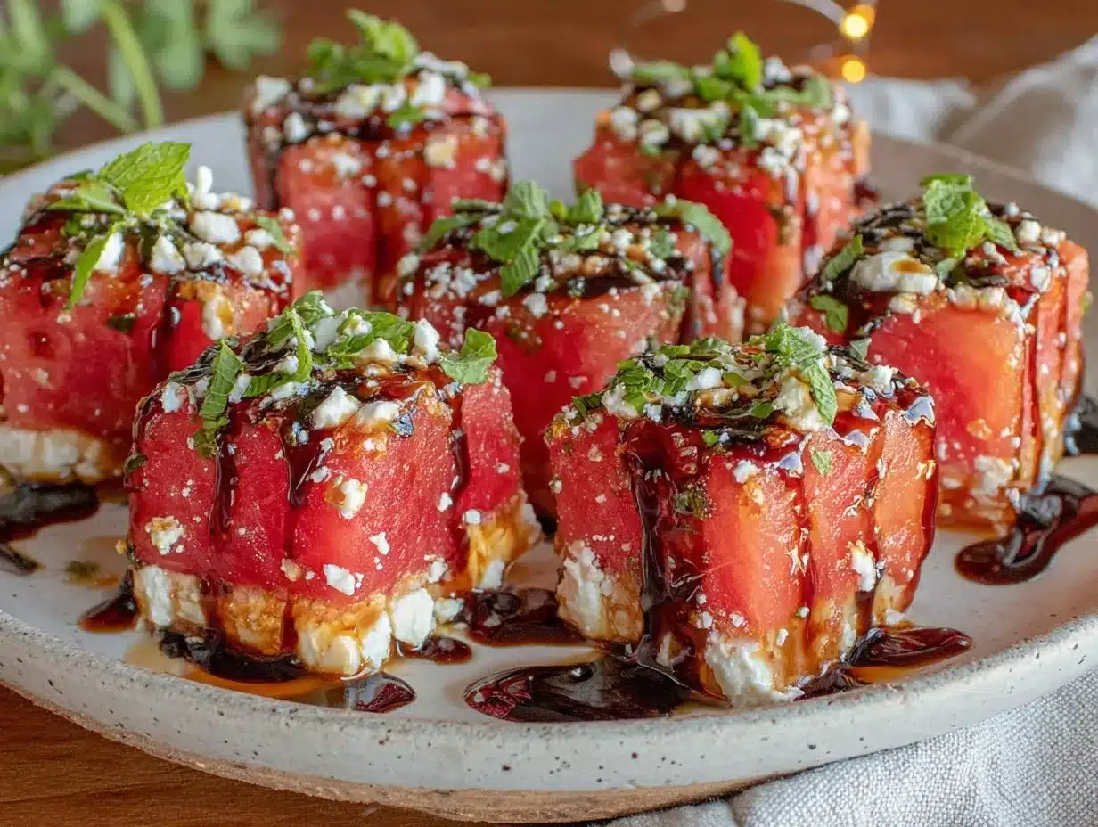 watermelon feta bites preparation steps