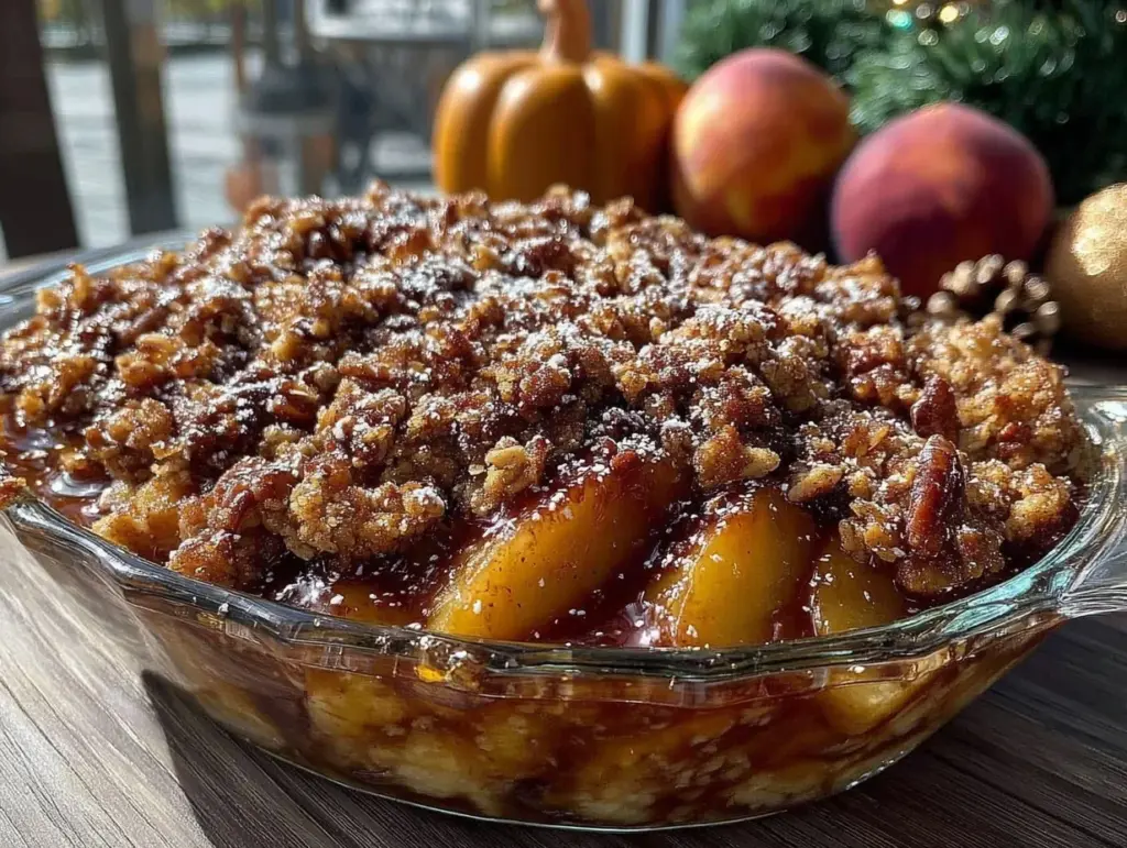 bourbon peach crisp - featured image
