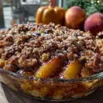 bourbon peach crisp - featured image