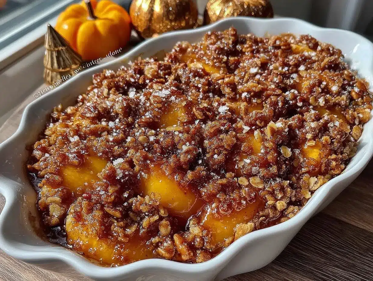 bourbon peach crisp preparation steps