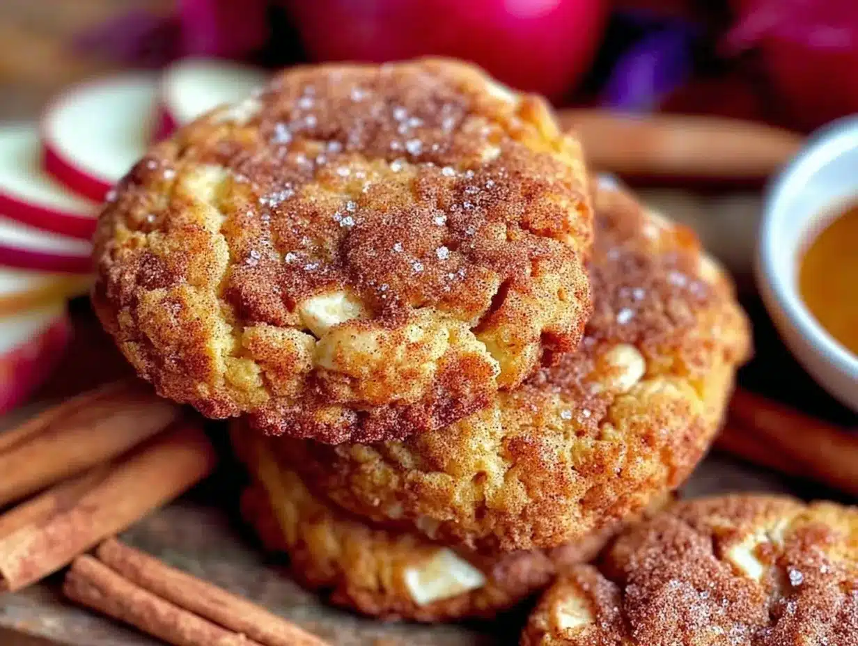 brown butter apple cinnamon snickerdoodle cookies preparation steps