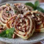 brown butter hazelnut nutella pinwheel wraps - featured image