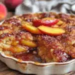 brown butter peach cobbler - featured image
