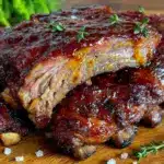 brown sugar bourbon smoked ribs - featured image