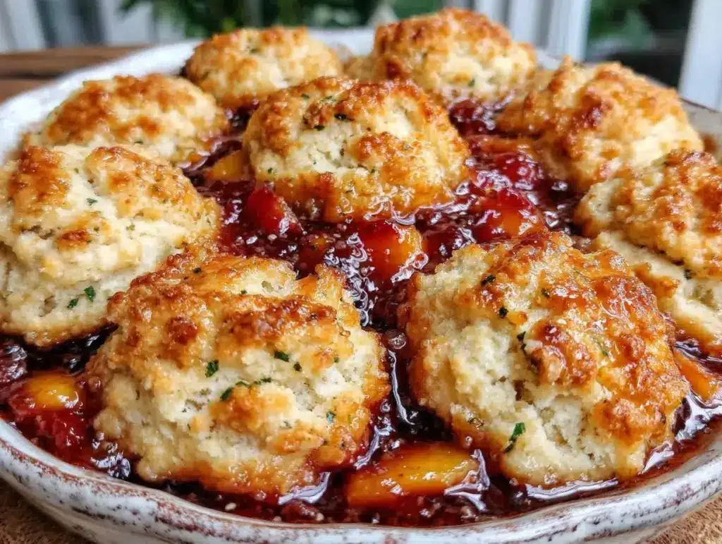 brown sugar peach cobbler - featured image