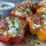 buffalo chicken dip stuffed mini peppers - featured image