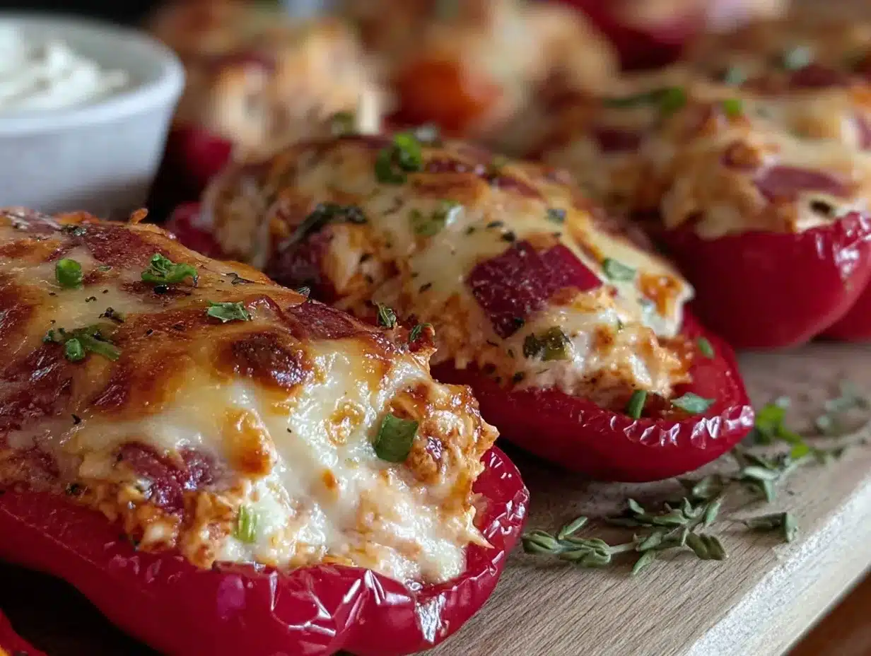 buffalo chicken dip stuffed mini peppers preparation steps