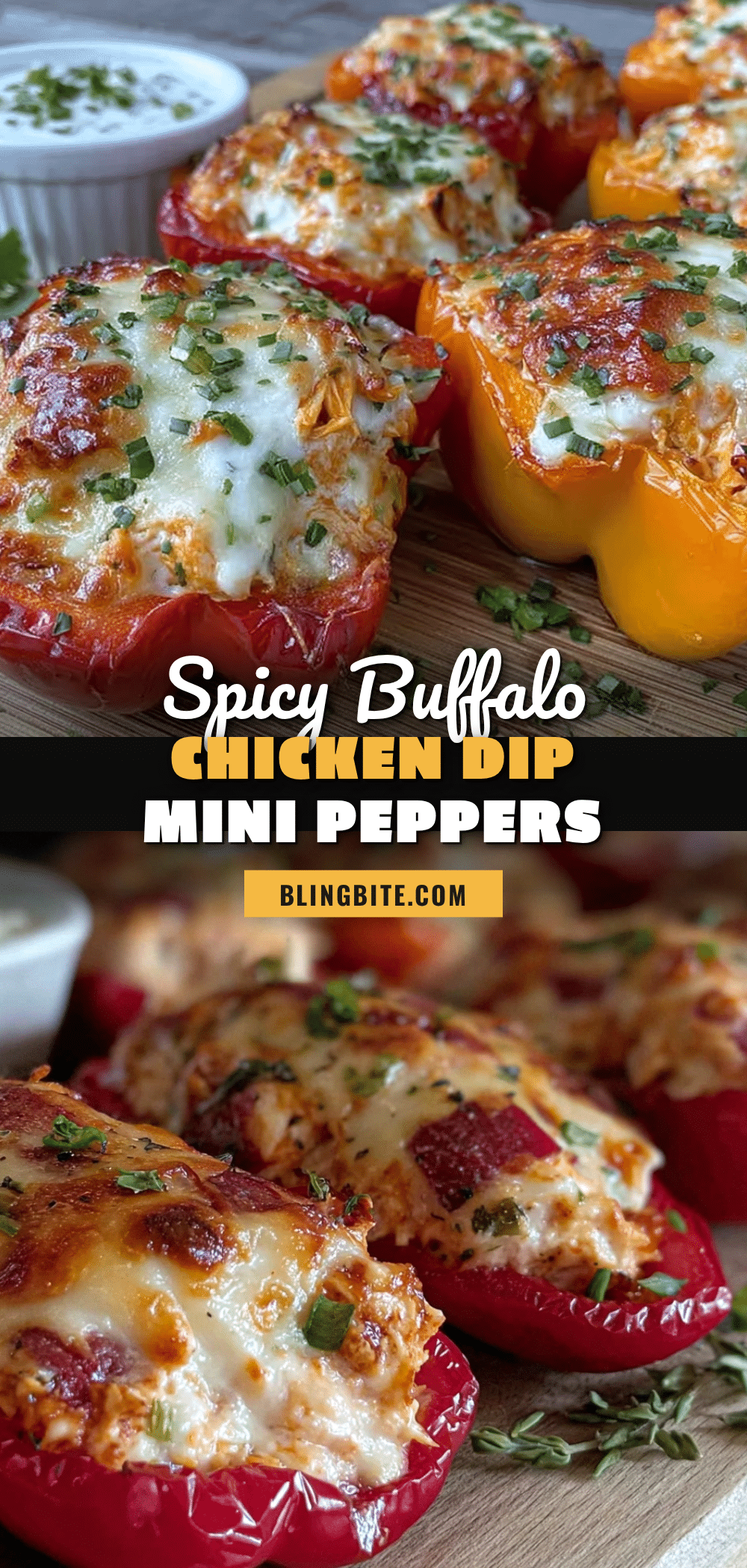 buffalo chicken dip stuffed mini peppers recipe