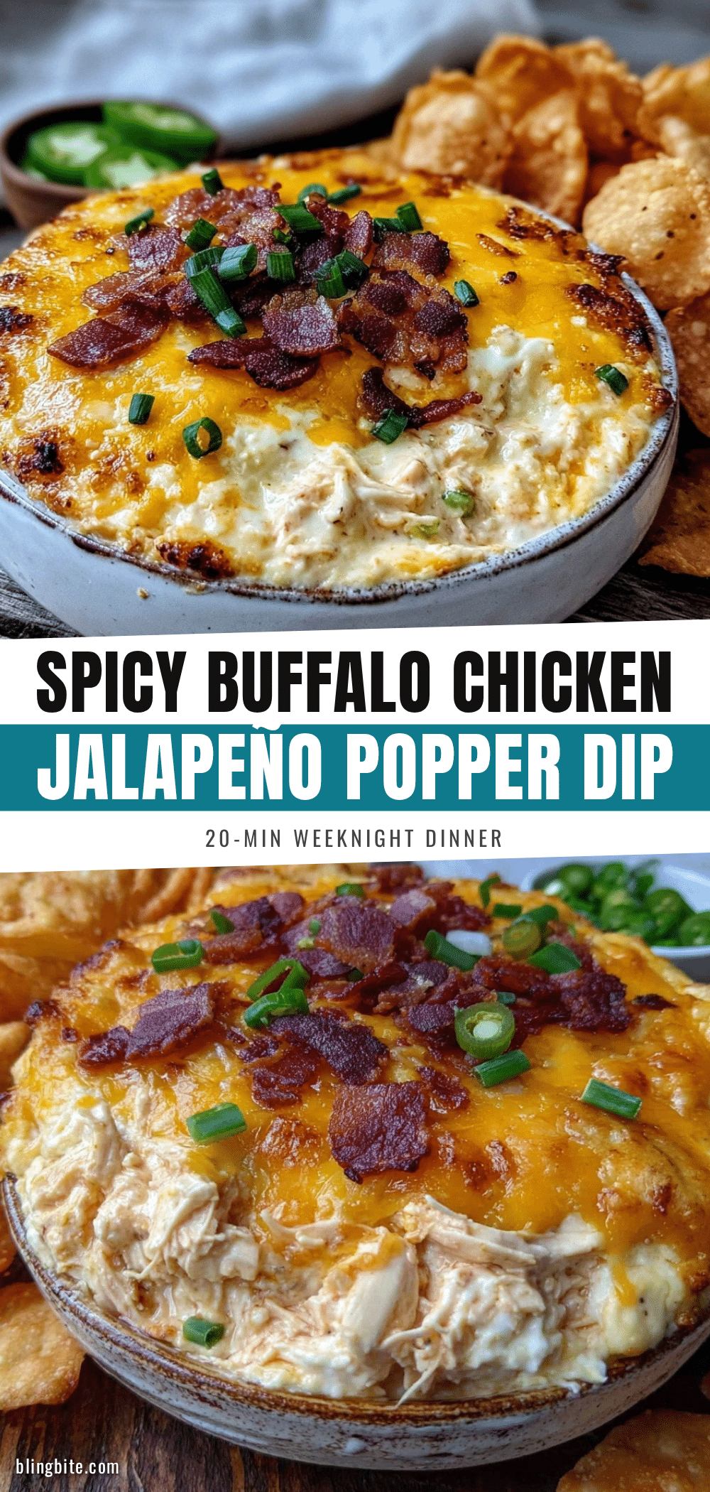 buffalo chicken jalapeño popper dip recipe