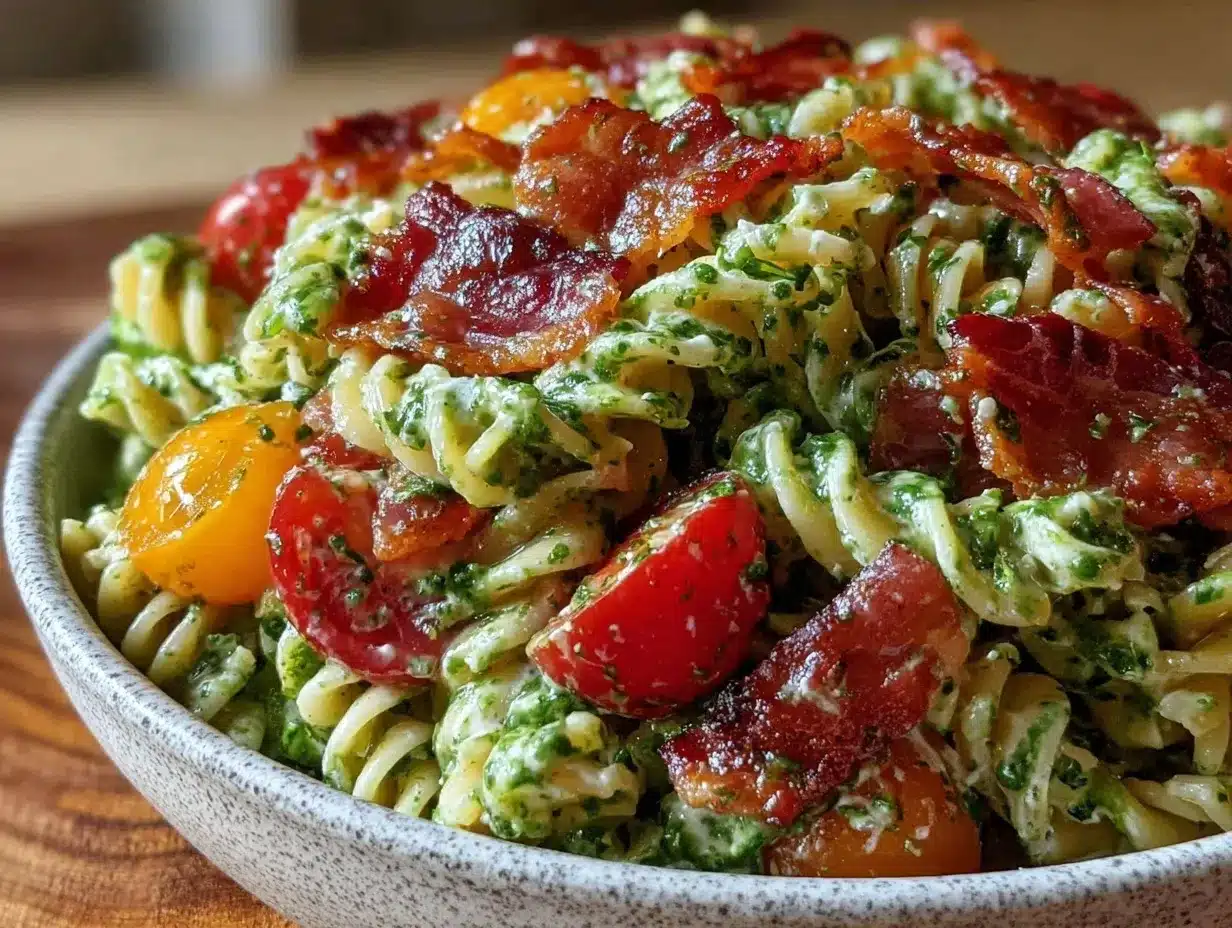 creamy BLT pasta salad preparation steps