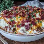 creamy cheeseburger potato soup - featured image