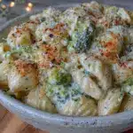 creamy cheesy mac and broccoli - featured image