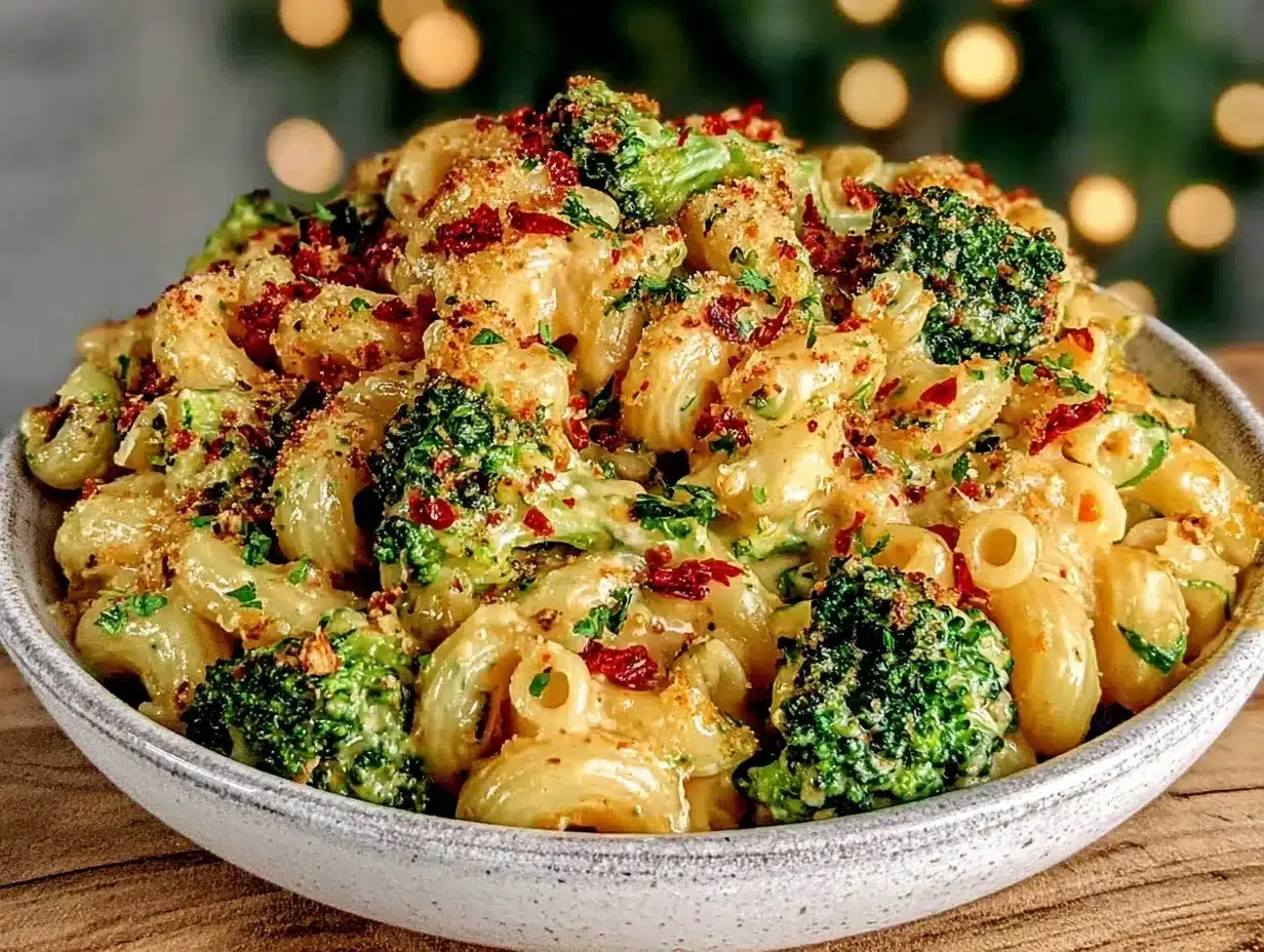 creamy cheesy mac and broccoli preparation steps