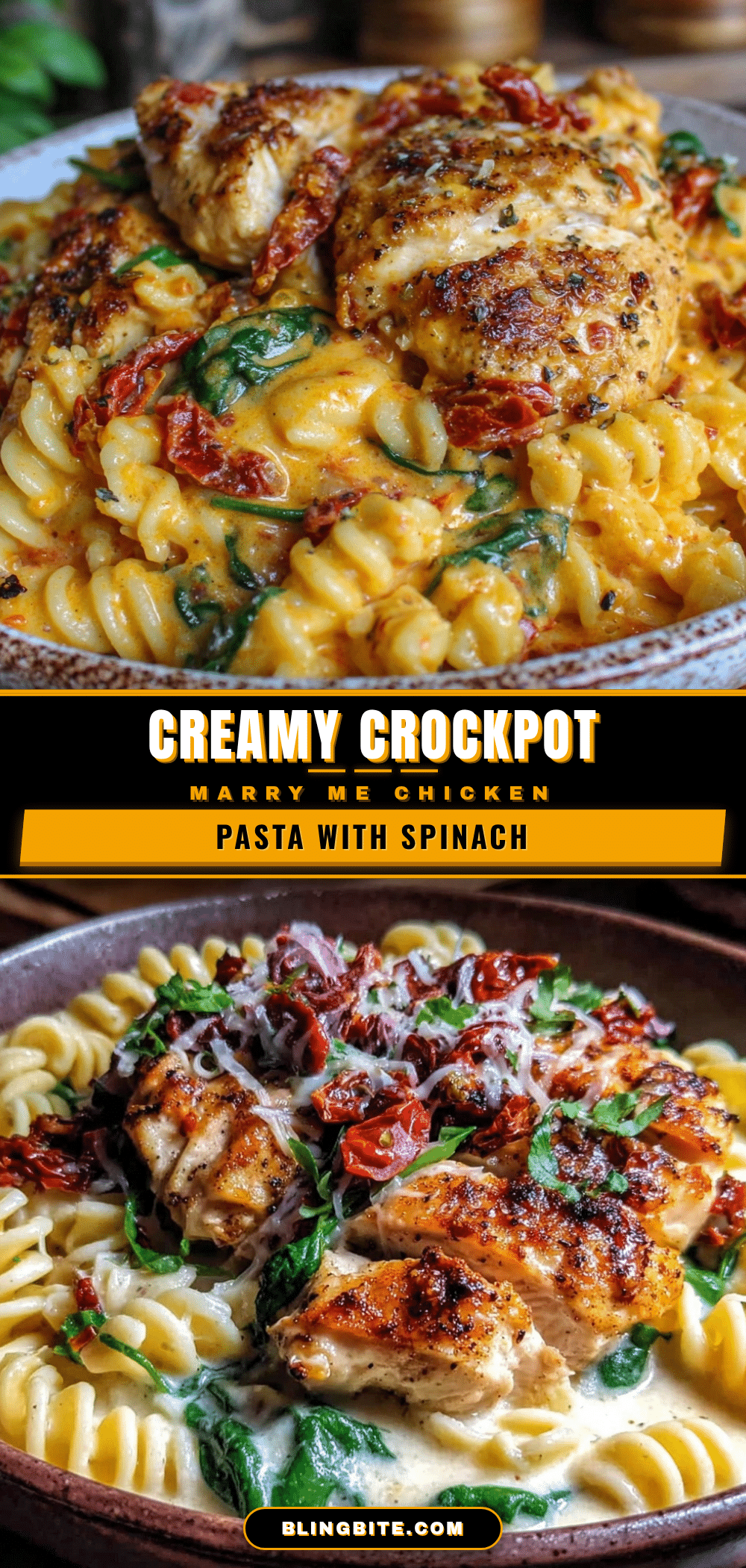 creamy crockpot marry me chicken pasta recipe