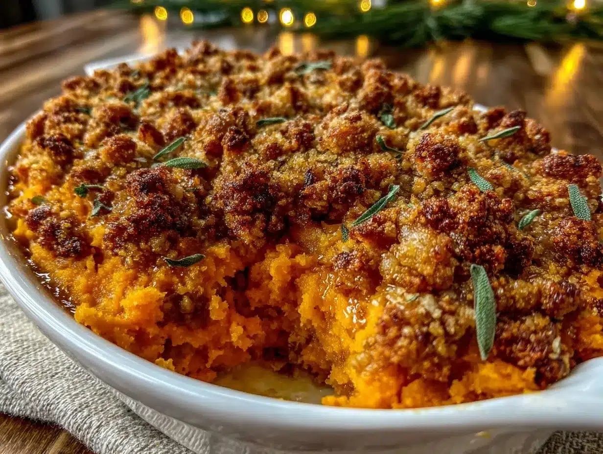 creamy ground turkey and sweet potato casserole preparation steps