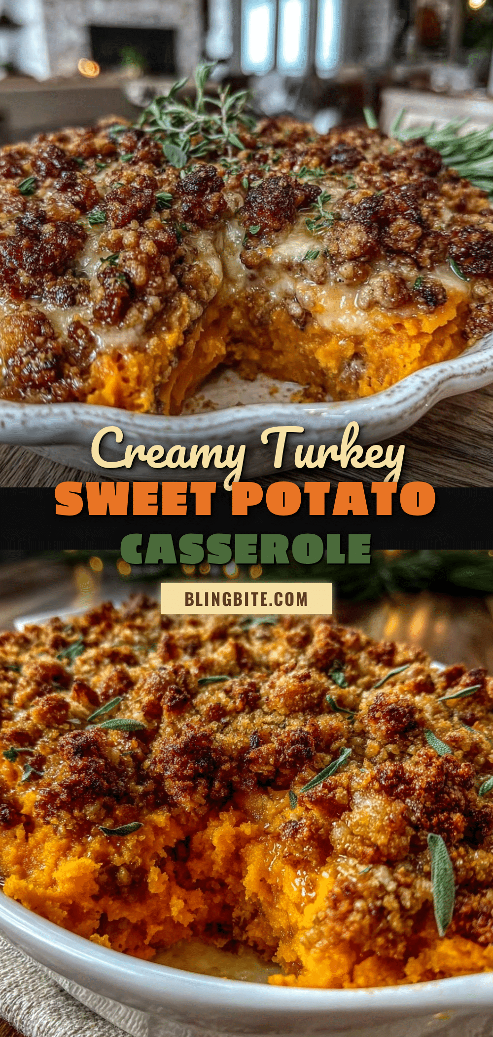 creamy ground turkey and sweet potato casserole recipe