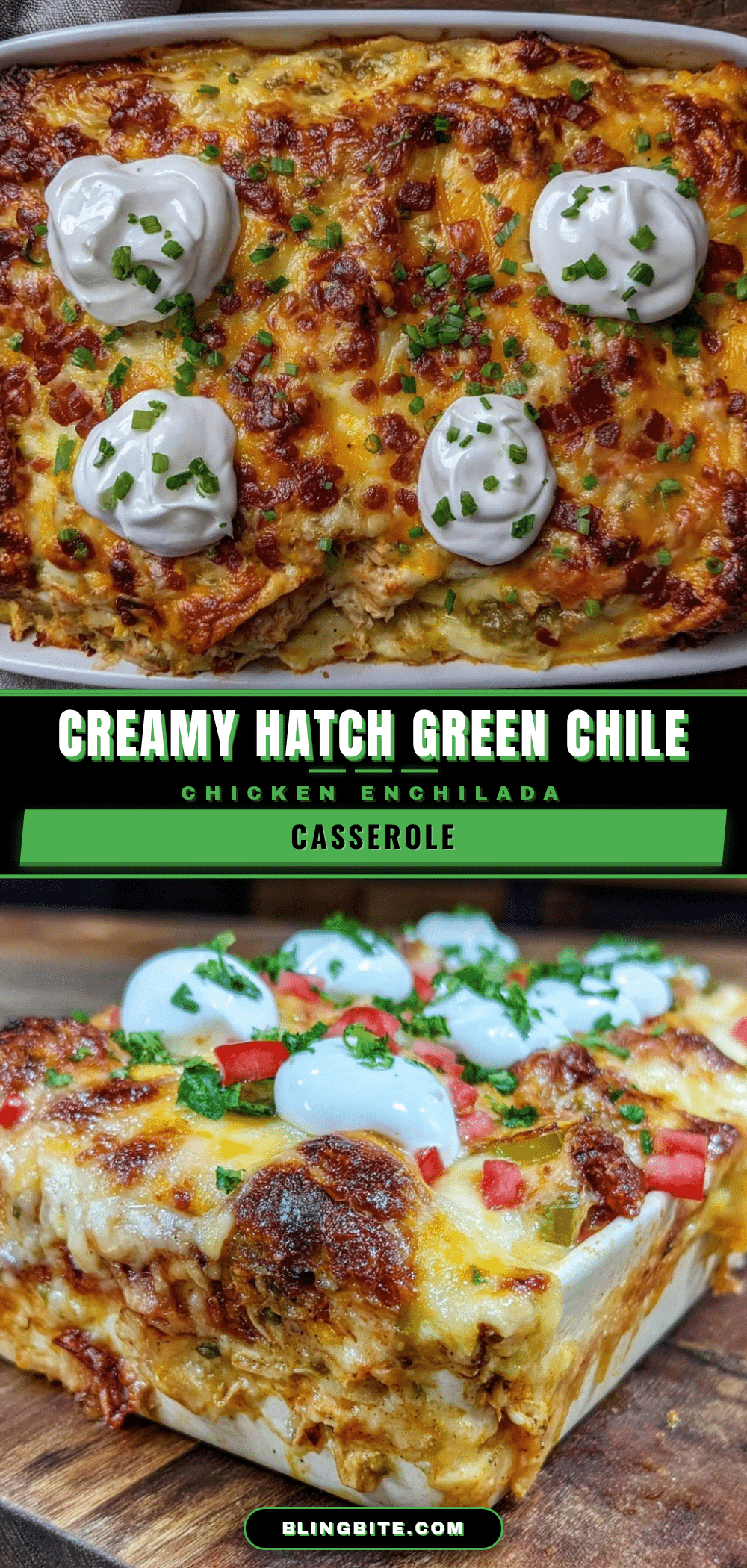 creamy hatch green chile chicken enchilada casserole recipe