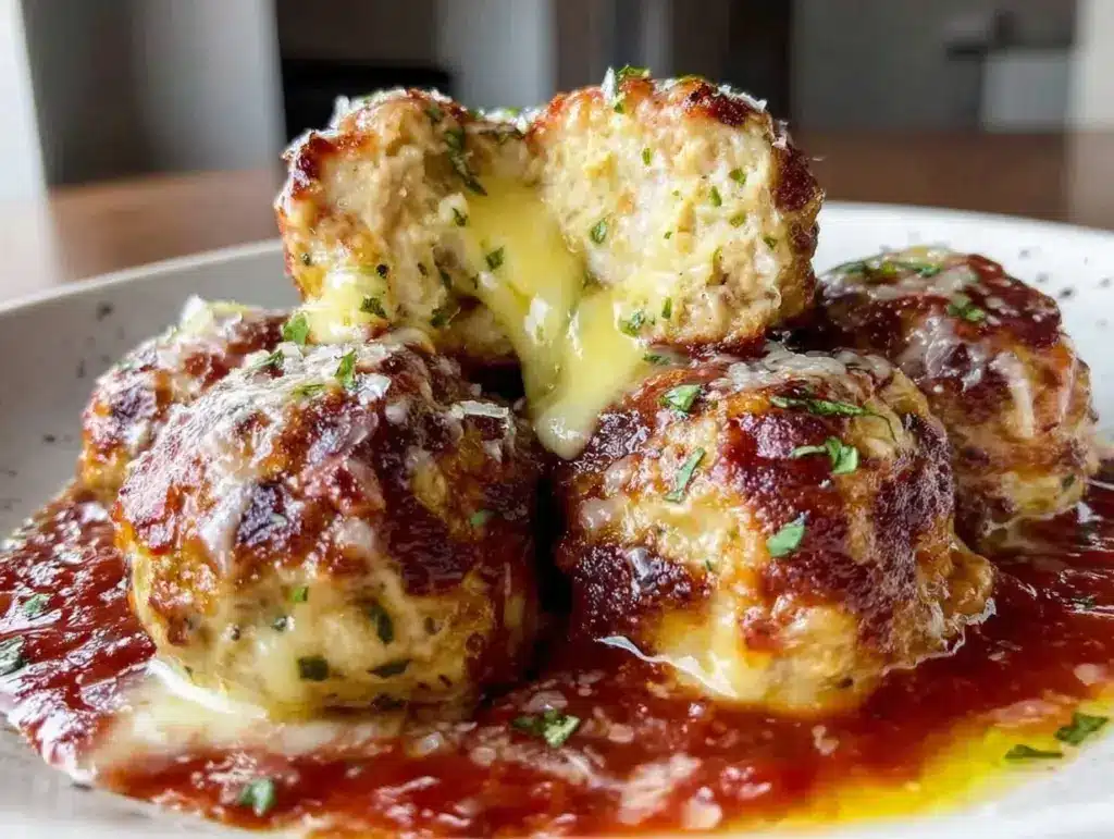 creamy marry me chicken meatballs - featured image