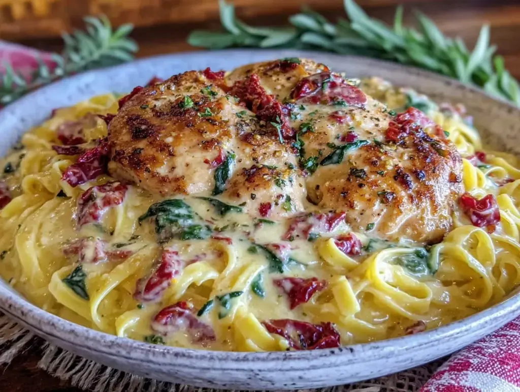 creamy one-pot Tuscan chicken pasta - featured image