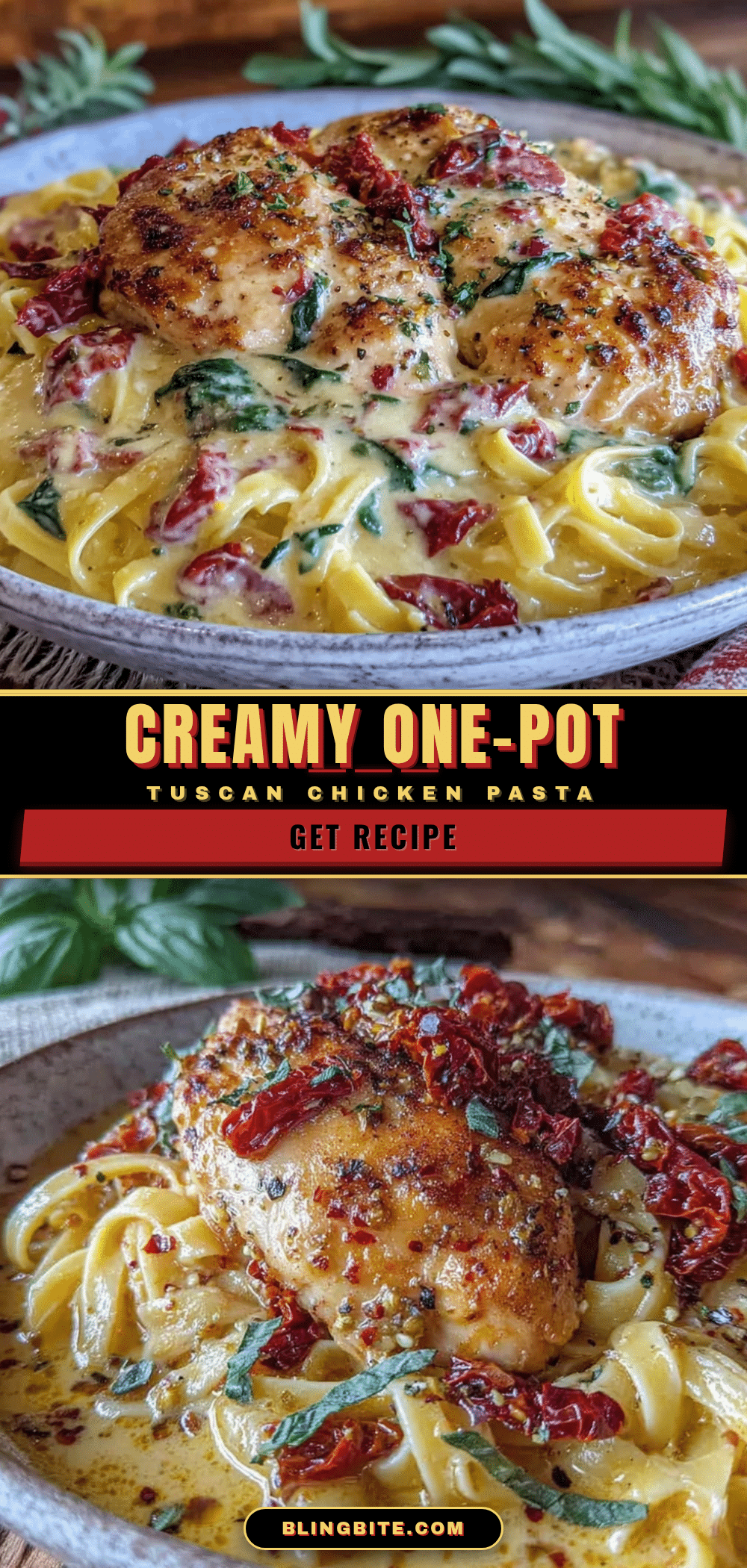 creamy one-pot Tuscan chicken pasta recipe