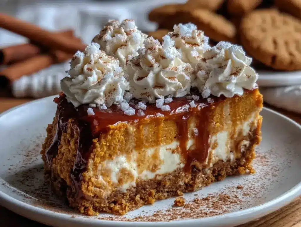 creamy pumpkin pie cheesecake - featured image