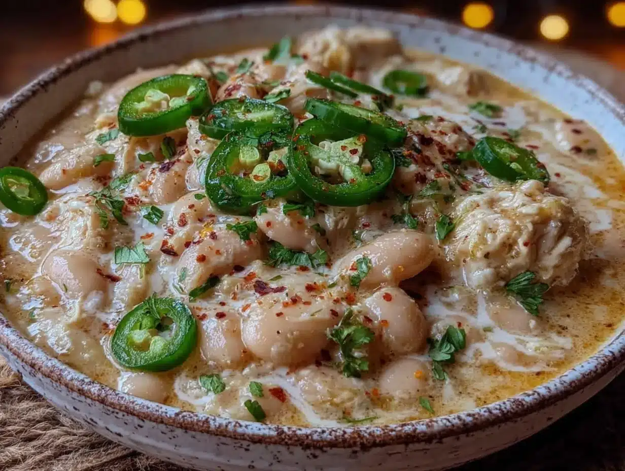 creamy slow cooker white chicken chili preparation steps