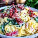 creamy tuscan garlic pasta - featured image