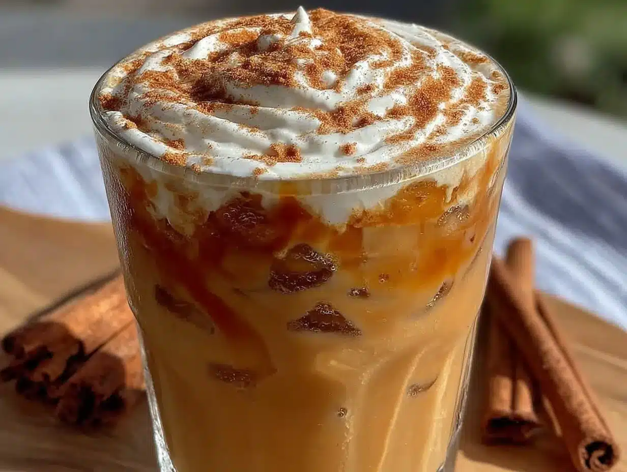 creamy whipped pumpkin spice cold foam latte preparation steps