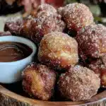crispy apple cider donut holes - featured image