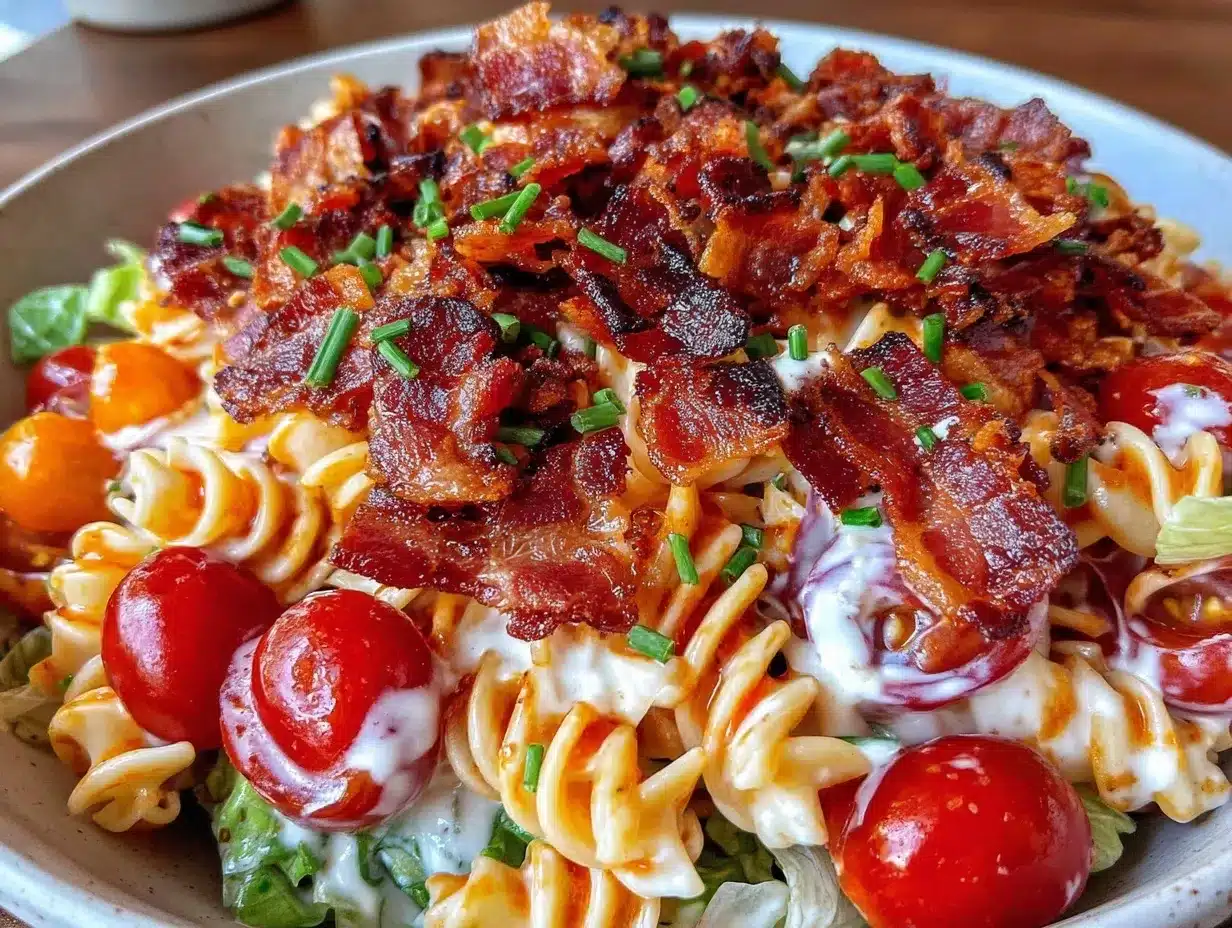 crispy BLT pasta salad preparation steps