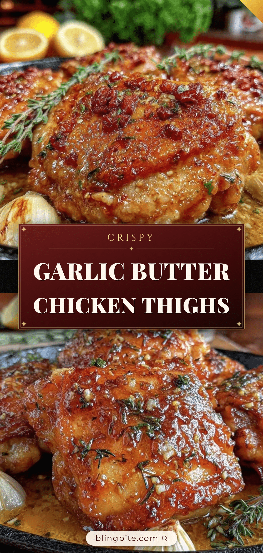 crispy garlic butter chicken thighs recipe