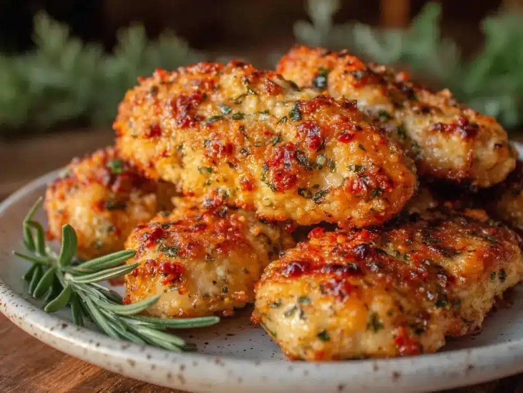 crispy garlic parmesan chicken tenders - featured image
