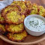crispy parmesan zucchini fritters - featured image