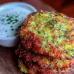 crispy parmesan zucchini fritters - featured image