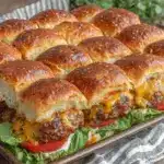 crispy sheet pan cheeseburger sliders - featured image