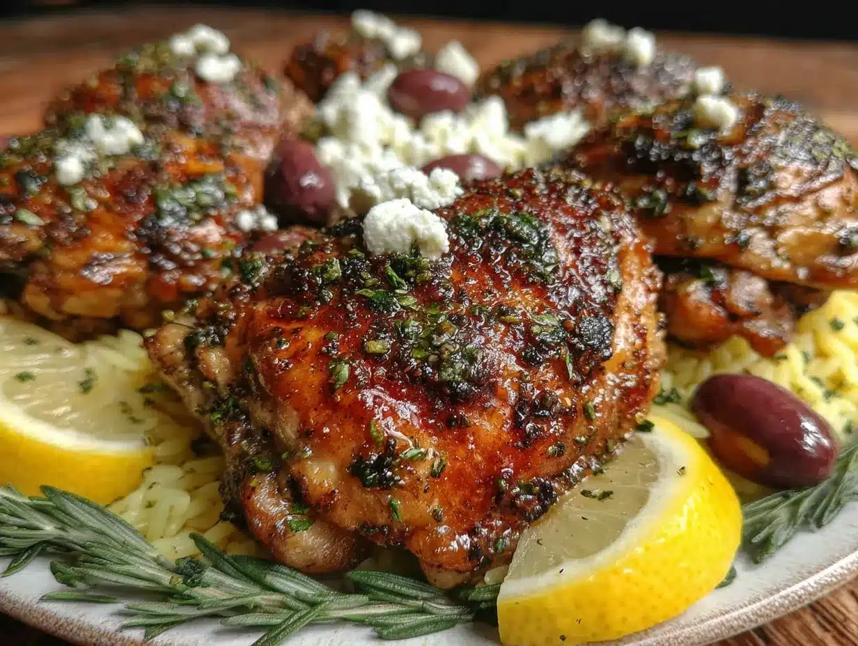 crispy sheet pan greek chicken preparation steps
