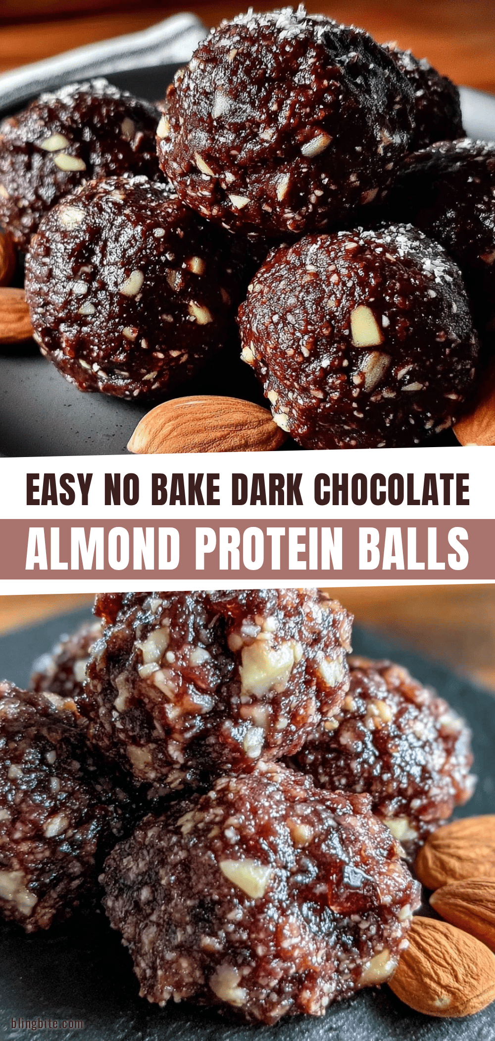 dark chocolate almond protein balls recipe