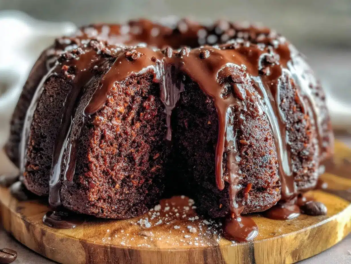dark chocolate zucchini bundt cake preparation steps