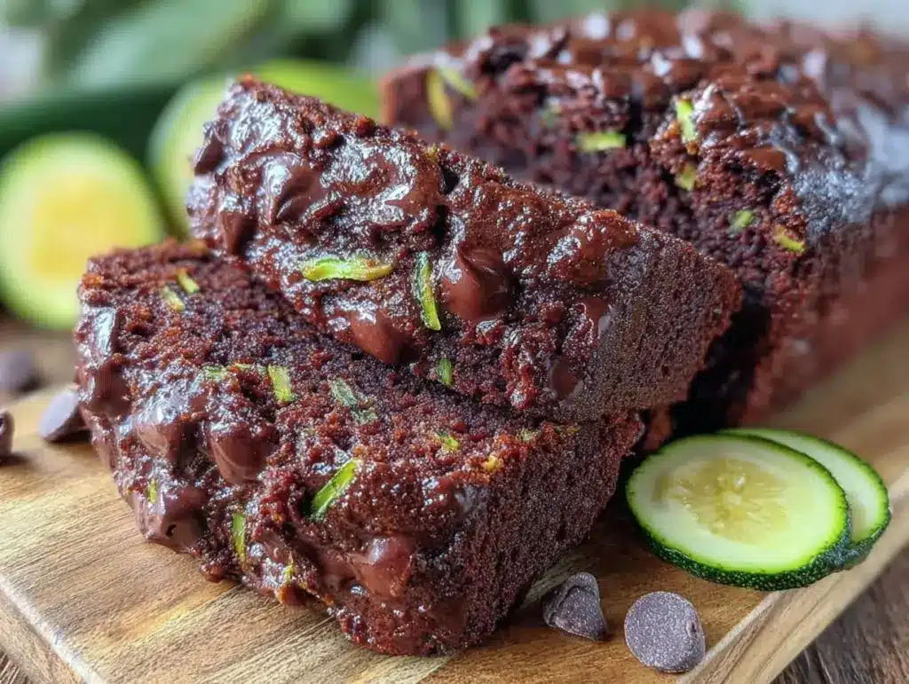 double chocolate chip zucchini bread - featured image