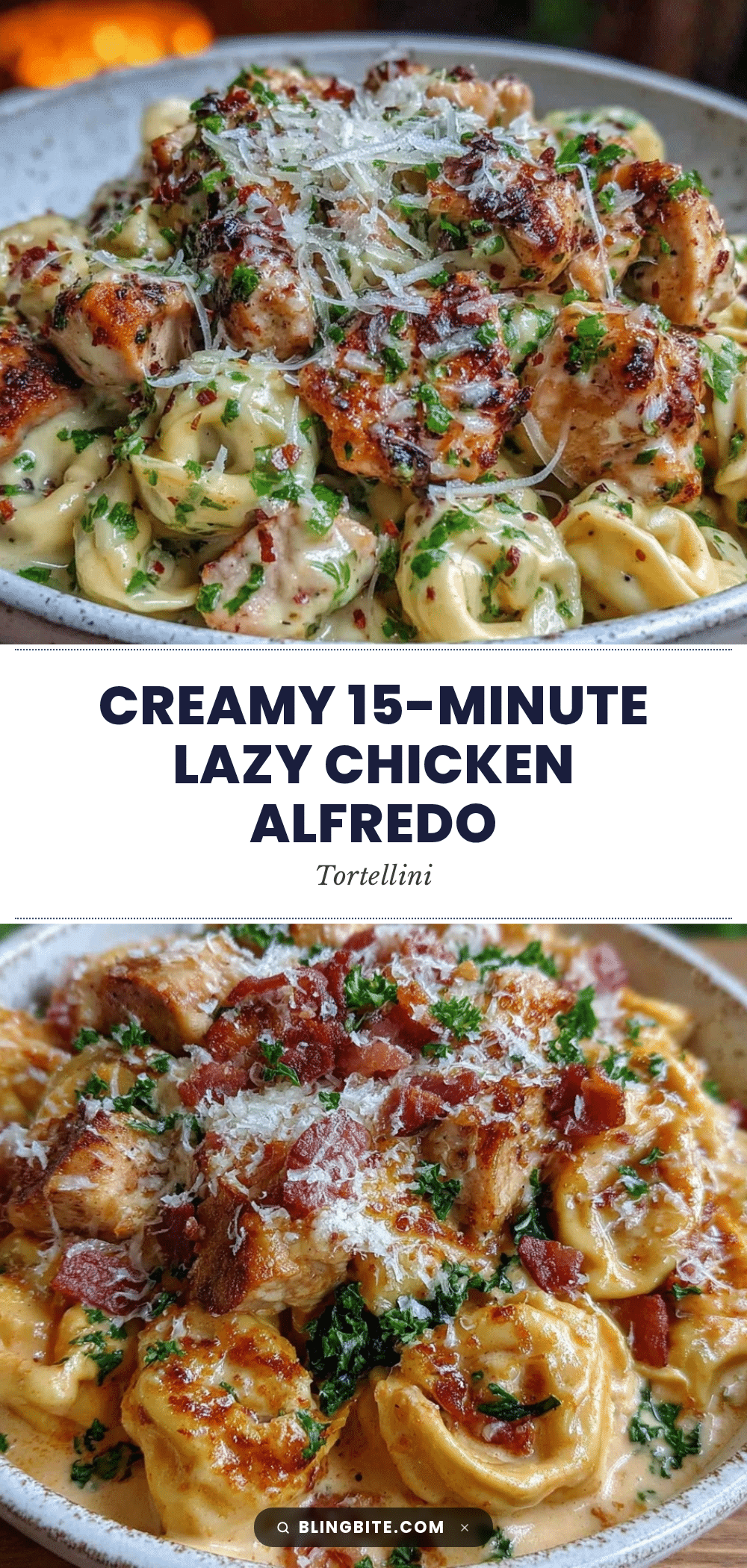 Easy 15-Minute Lazy Chicken Alfredo Tortellini recipe