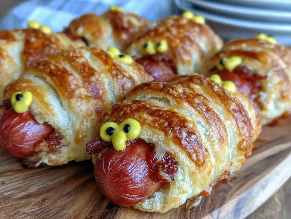 Easy Crispy Mummy Hot Dogs preparation steps
